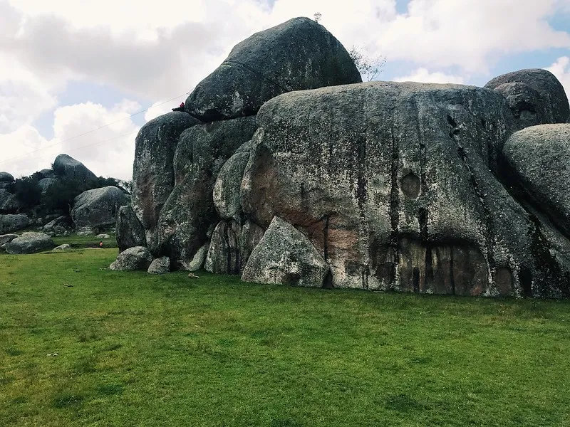 Las Piedrotas — the giant volcanic rock formations called Valley of the Enigmas near Tapalpa Jalisco against a clear sky