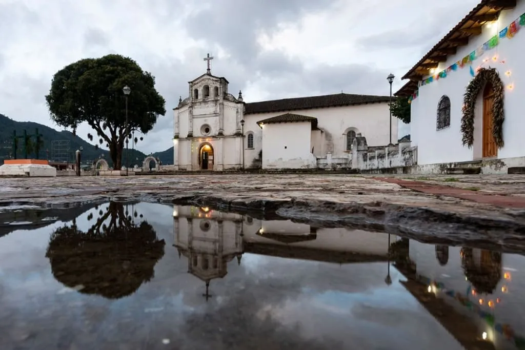 Facade of the Church of San Lorenzo in Zinacantán