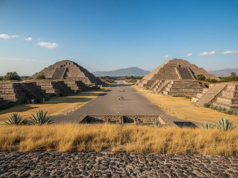Teotihuacan near Mexico City during cool dry December weather