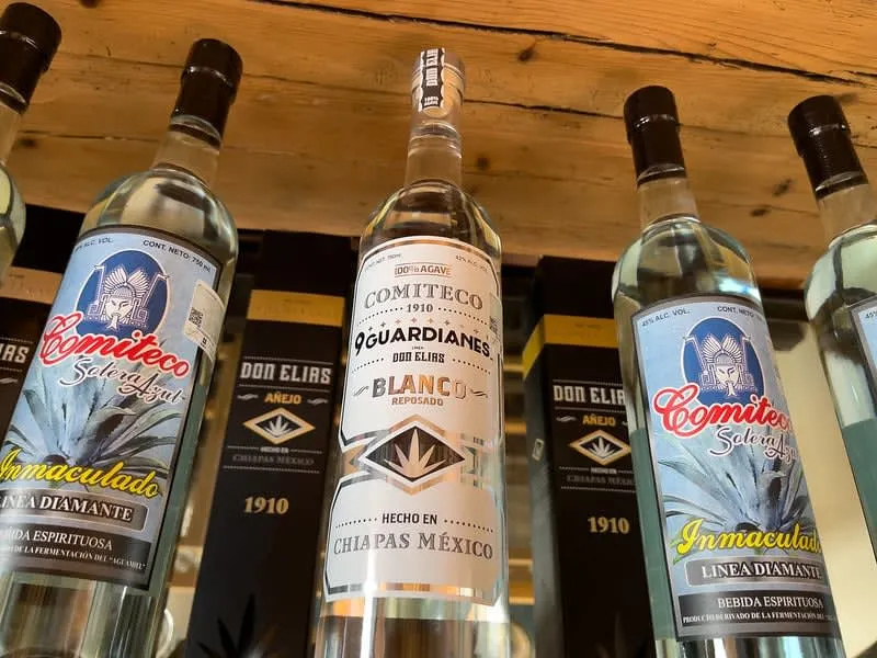 Comiteco bottle from Comitán de Domínguez, Chiapas, Mexico's only agave spirit made from fermented aguamiel rather than cooked piñas