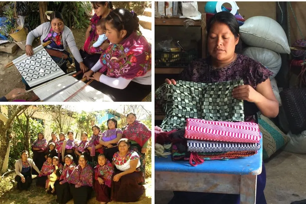 Tzotzil women demonstrating textile work in a cooperative