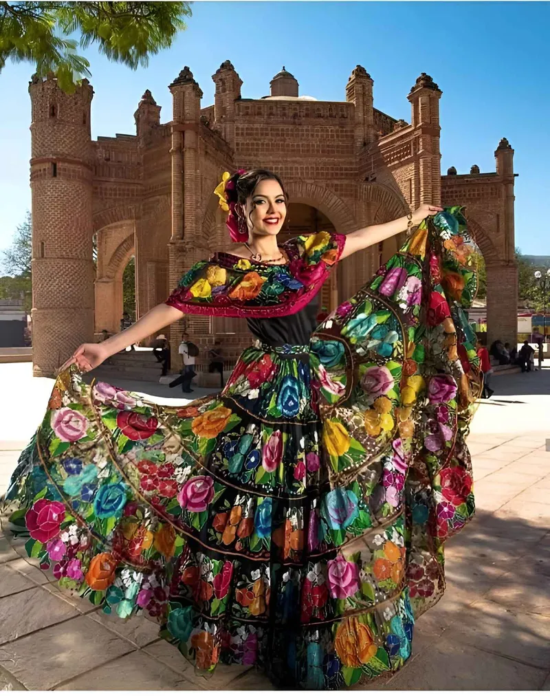 Traditional Chiapaneca dress at a cultural gathering in Mexico
