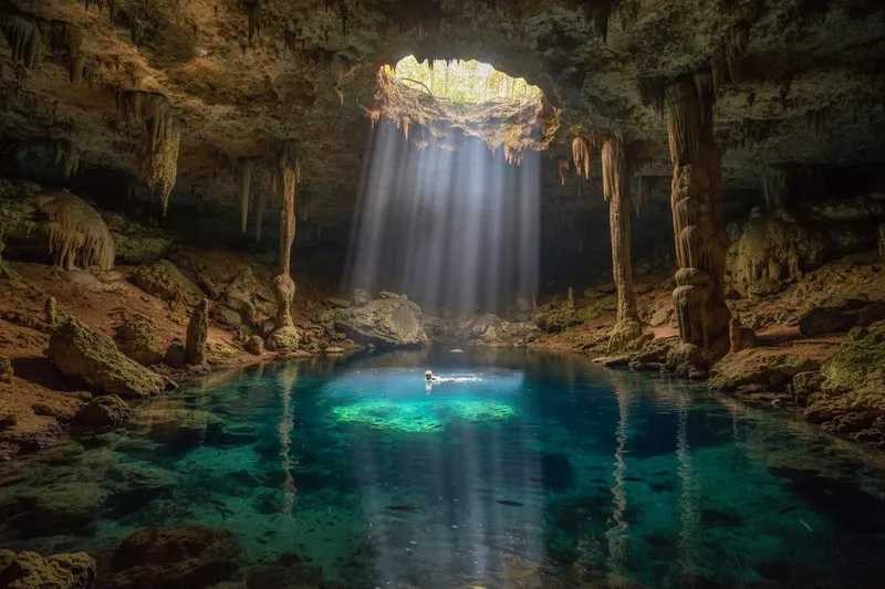Tulum in March with dry-season Caribbean weather above the beach