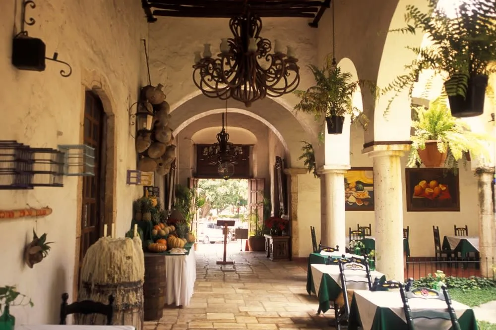 Restored hacienda grounds near Valladolid for day trips