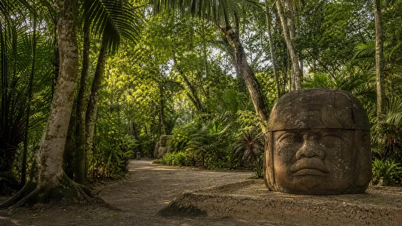 Villahermosa museum building during clearer January dry-season weather