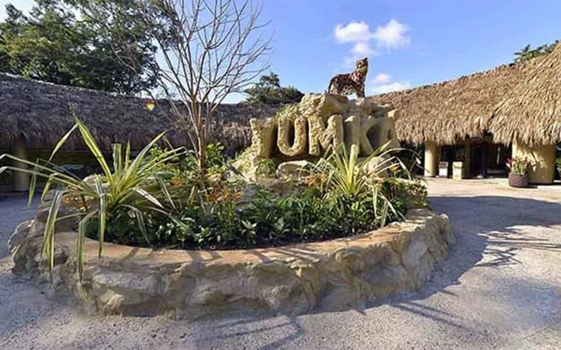 Yumka park near Villahermosa with tropical September rain planning