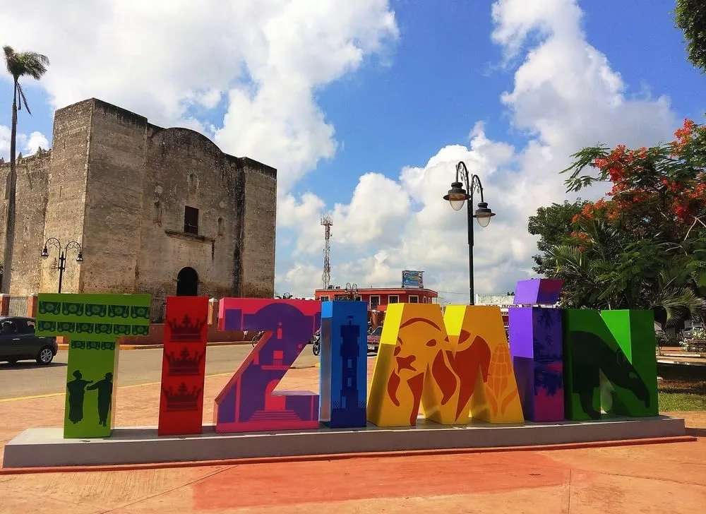 Tizimin church and town center in northeastern Yucatan