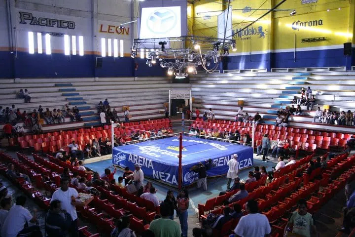 Arena Neza entrance in Ciudad Nezahualcoyotl before a local wrestling show