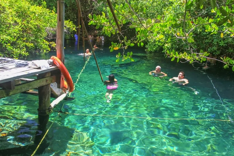 Xcacel turtle sanctuary beach with undeveloped sand and Caribbean water