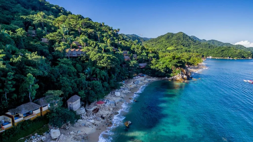 Quimixto shoreline and jungle-covered hills south of Puerto Vallarta