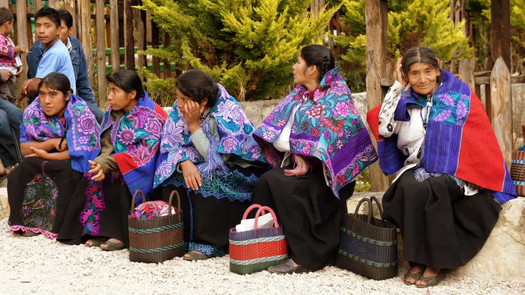 Embroidered blouses and shawls made by Zinacantán artisans