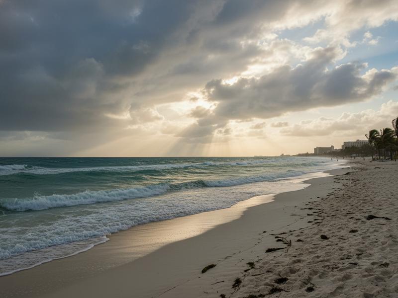 Cancun Caribbean beach with changing late-summer conditions that show why backup plans matter in hurricane season