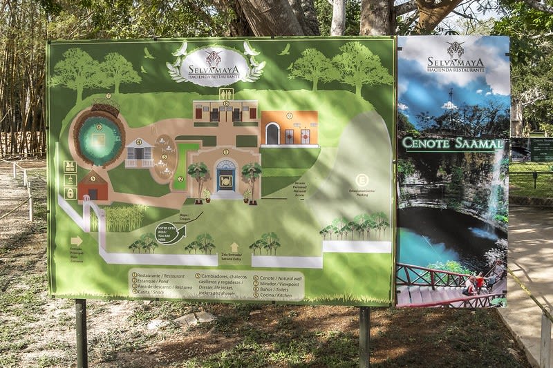 Selva Maya entrance sign for Cenote Saamal in Valladolid