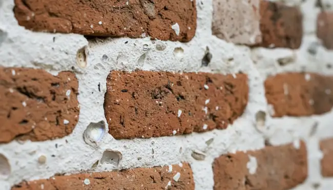Ancient oyster shell mortar detail