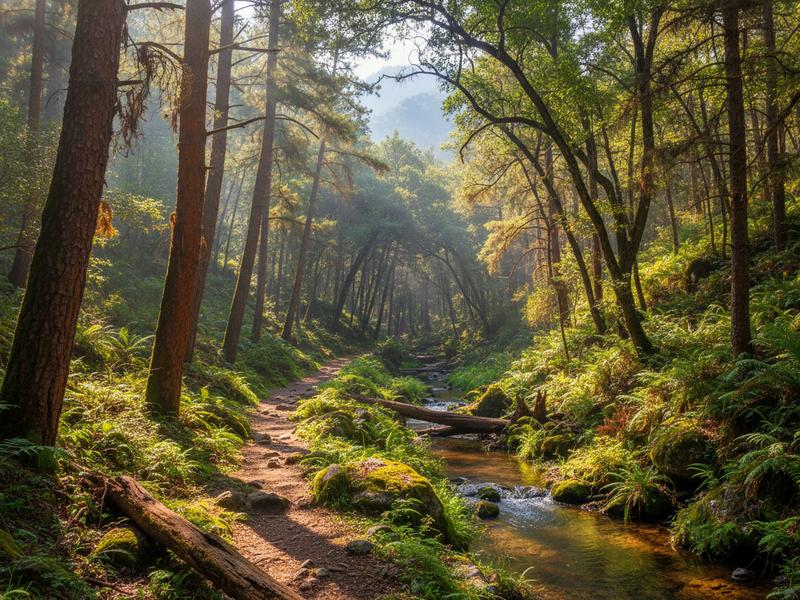 Tapalpa pine forest and mountain landscape in Jalisco during summer