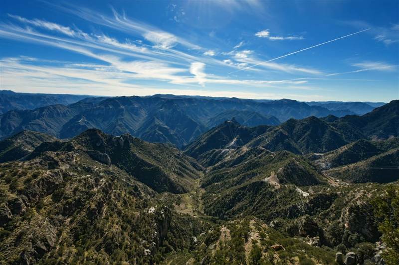 aerial view of copper canyon system mexico barrancas del cobre
