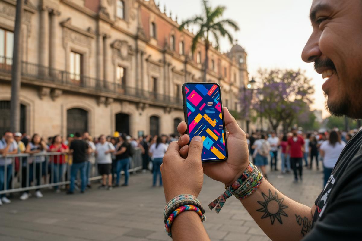 Festival fan checking a Corona Capital 2026 ticket on a phone