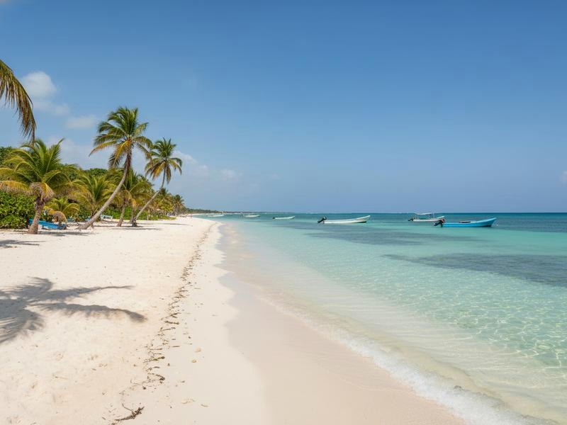Cozumel beach water and reef colors used for Caribbean trip comparisons