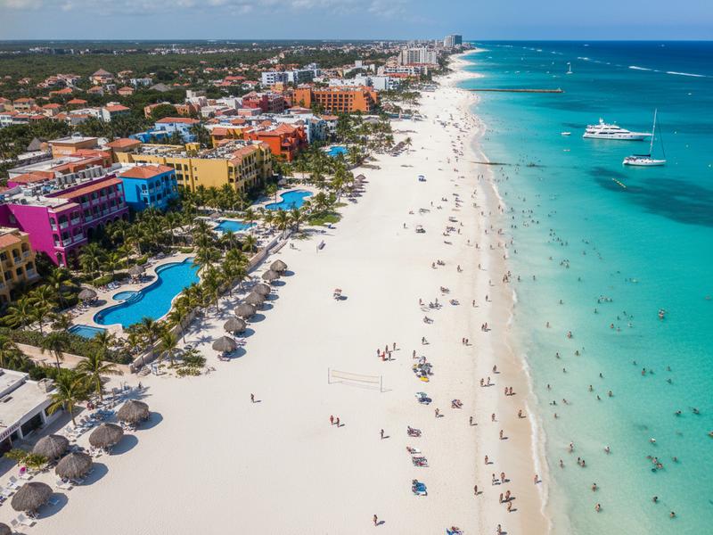 Map of Mexico showing major tourist destinations including Cancun, Puerto Vallarta, Mexico City, and Oaxaca marked as currently unaffected