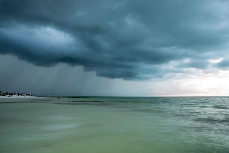 rainy beach storm — Holbox Beaches