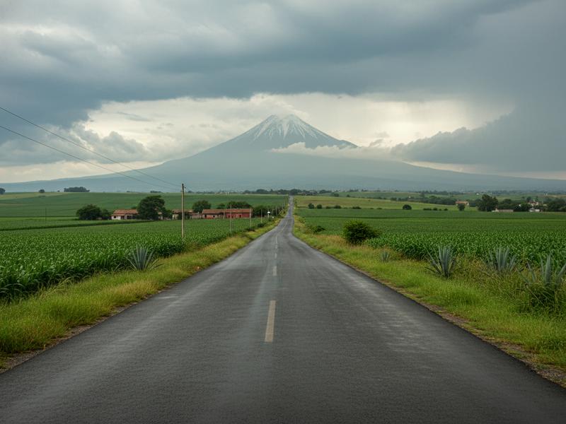 Road from Puebla toward Tlaxcala hills before a firefly sanctuary visit