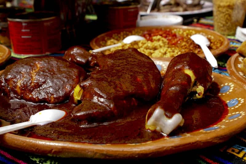 chicken with mole sauce