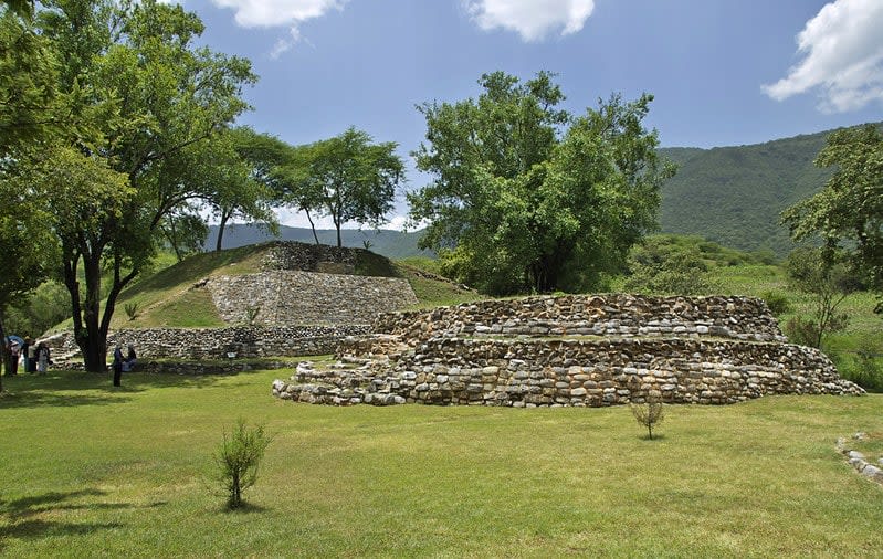 Tancama archaeological site near Jalpan de Serra with Huastec ruins of the Blue Snake and Hooks buildings
