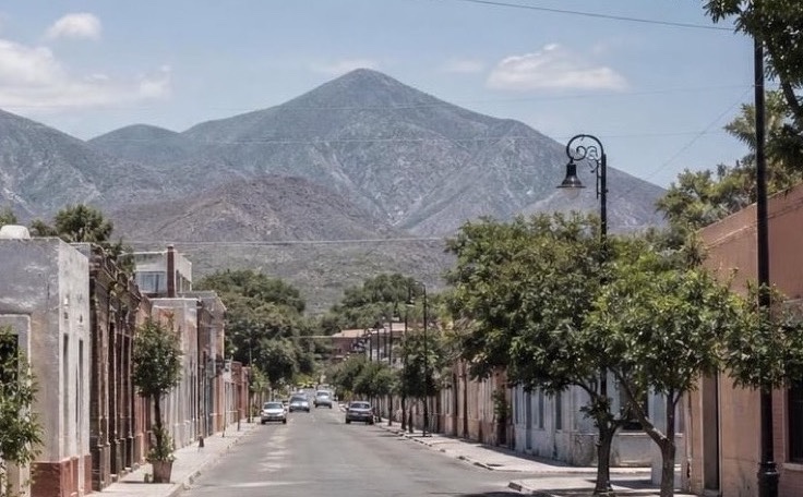 Sunny March street near Linares historic center with road-trip access south of Monterrey