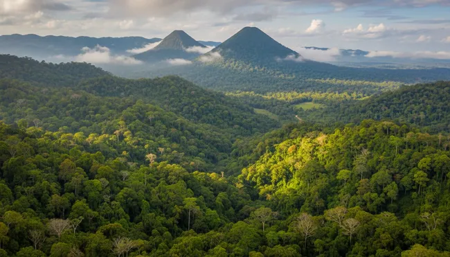 Biosphere Reserve volcanic range landscape in Los Tuxtlas Veracruz