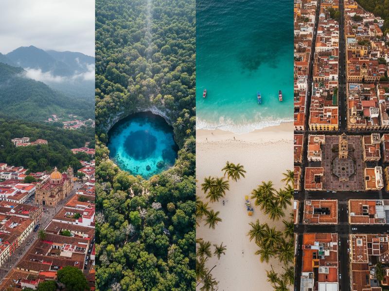 Map of Mexico color-coded by travel cost regions showing most expensive areas in red and cheapest in green