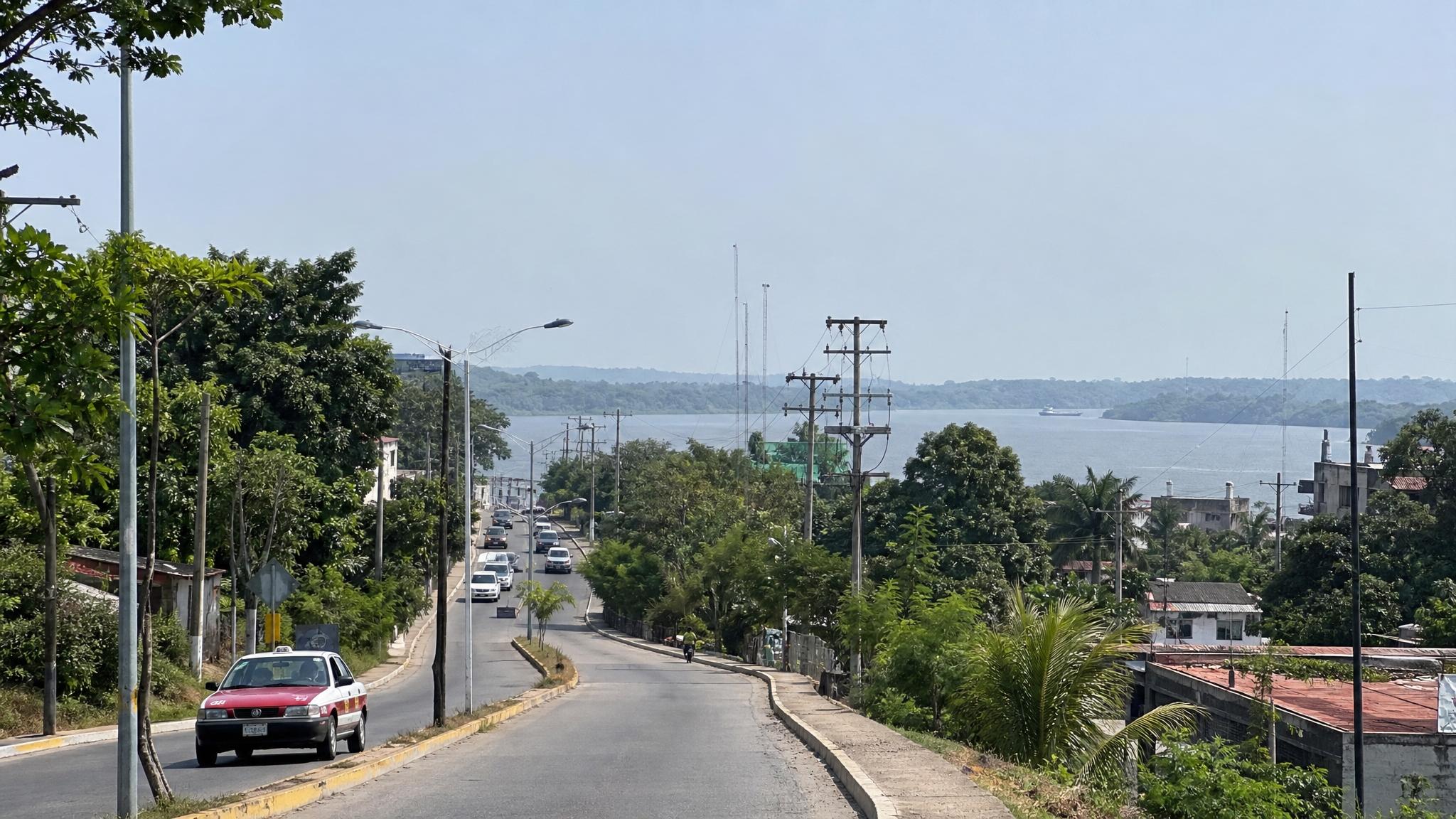Warm March morning road scene in Minatitlan with southern Veracruz greenery and humid Gulf light