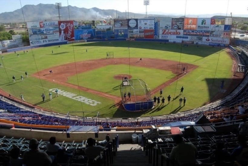 Baseball stadium seating in Monclova during the cooler December travel season