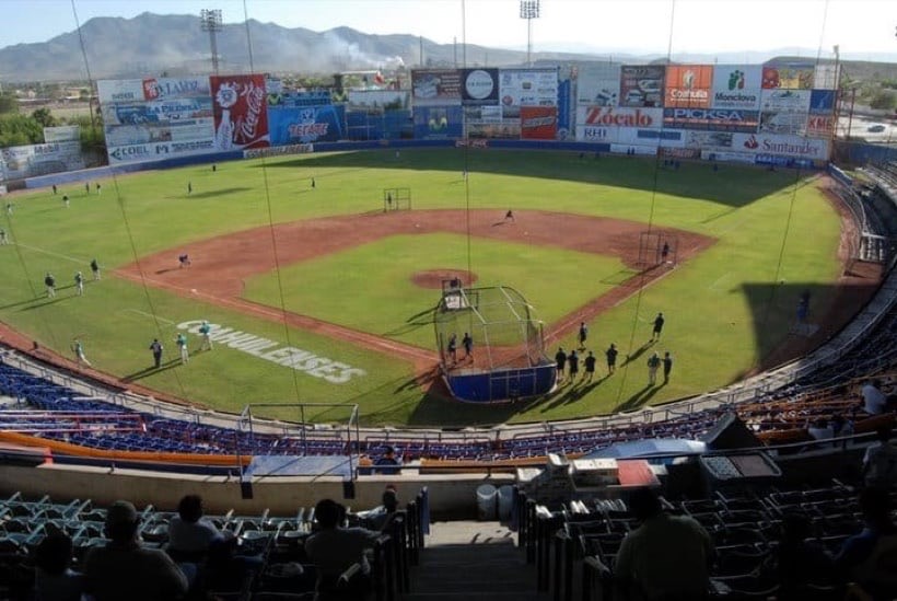 Baseball stadium seating in Monclova before a September Acereros game