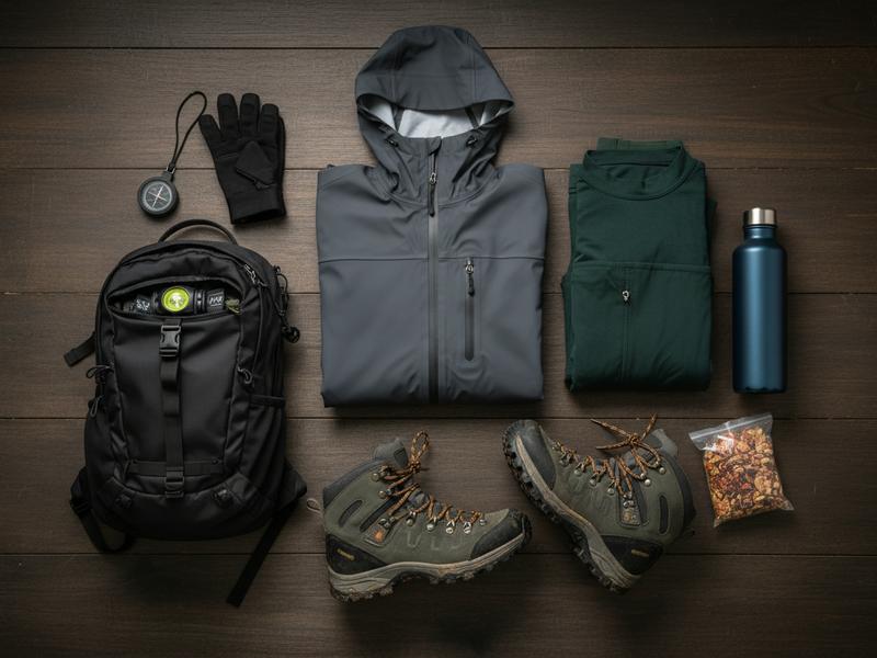 Rain jacket shoes with grip and warm layer for Nanacamilpa firefly season