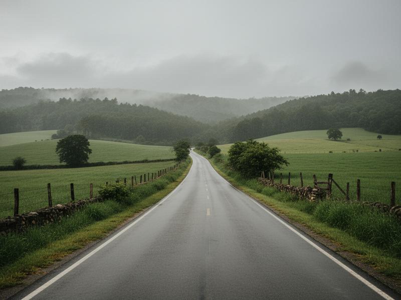 Road through rural Tlaxcala toward Nanacamilpa before a firefly sanctuary visit