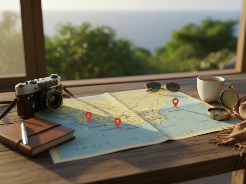 Map and travel notebook for Puerto Escondido Mazunte and Escobilla turtle route
