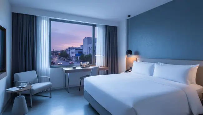Modern hotel room interior in Paraiso Tabasco designed for business travelers