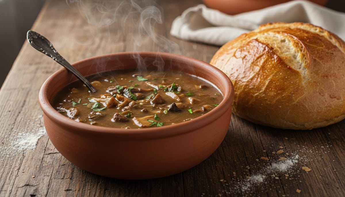 Oaxacan Mushroom Soup and Bread