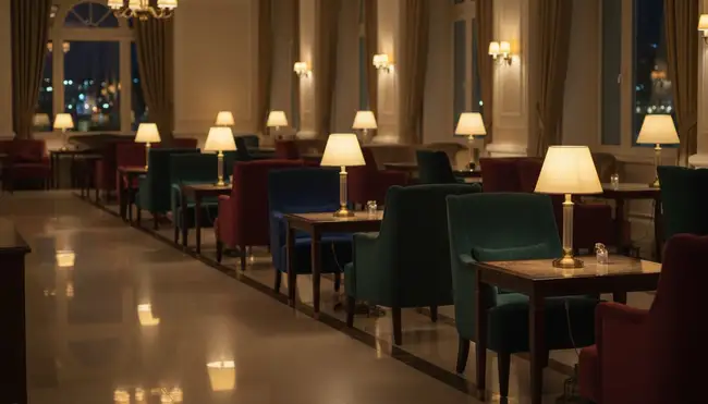 Luxury hotel lounge area with comfortable seating