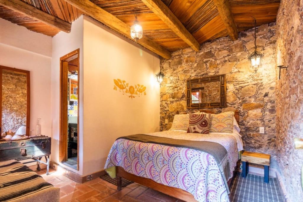 Hotel in Real de Catorce — stone colonial building converted to accommodation in the historic Pueblo Mágico
