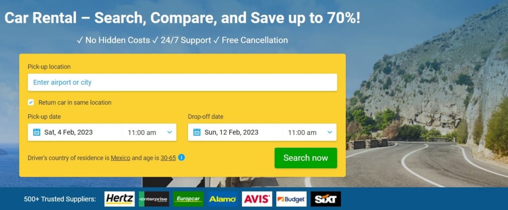 renting a car in mexico