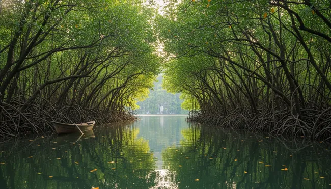Mangrove tunnel Sontecomapan boat ride