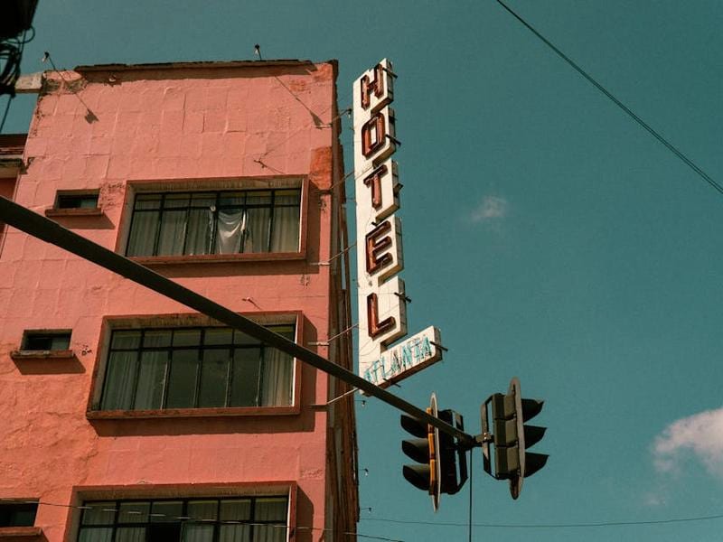 Central Saltillo hotel street with parking access for a Coahuila road trip