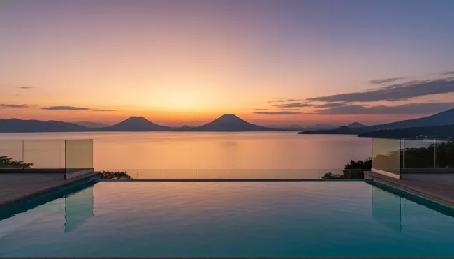 View of Lake Catemaco from a hotel balcony
