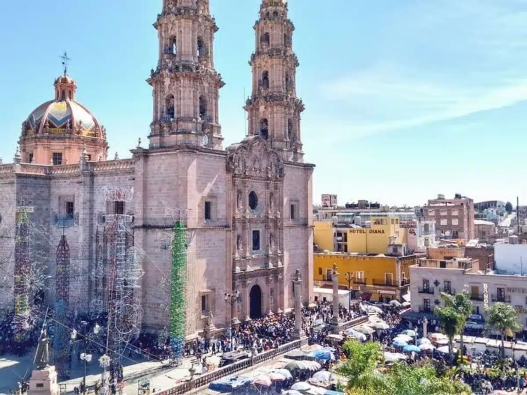 Pilgrims at the Basílica de San Juan de los Lagos, Jalisco — millions of devotees visit annually to venerate the miraculous Virgin