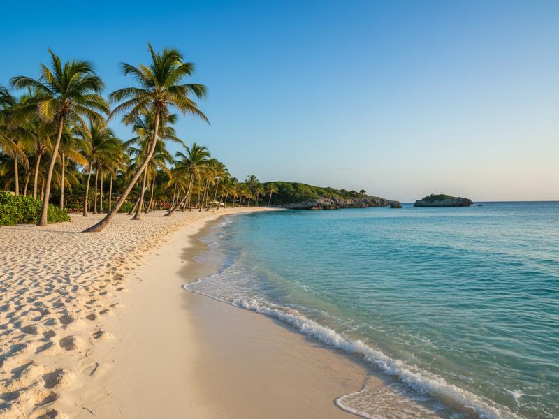 Aerial view of Carrizalillo cove in Puerto Escondido showing turquoise water, cliff staircase, and small waves ideal for beginners