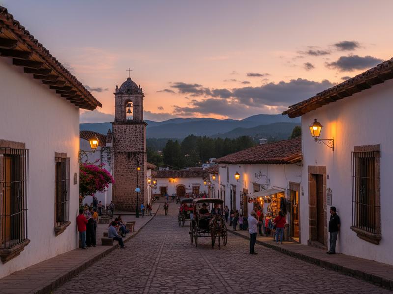 Cloudy cool evening in Tapalpa during summer