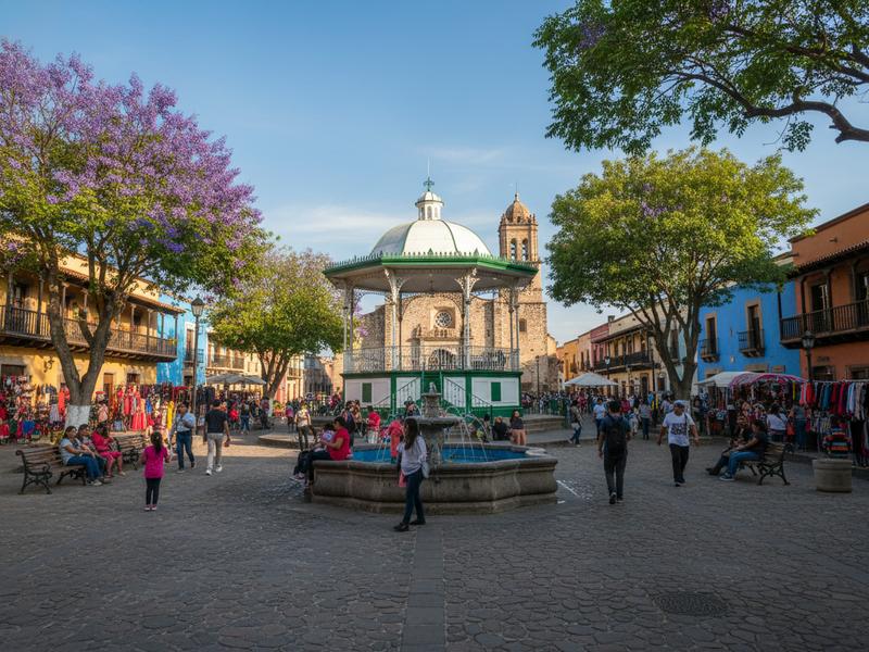 Tapalpa plaza in summer for an easy weekend itinerary