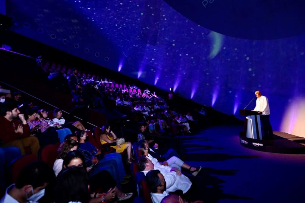 Interior dome of Tabasco 2000 Planetarium in Villahermosa showing star projections and audience seating