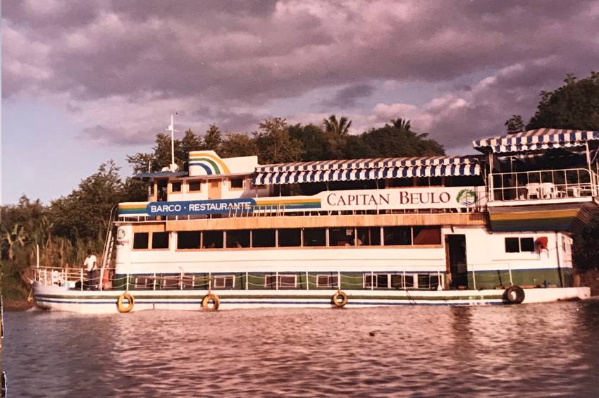 Captain Beuló II tourist boat on the Grijalva River in Villahermosa Tabasco during evening cruise
